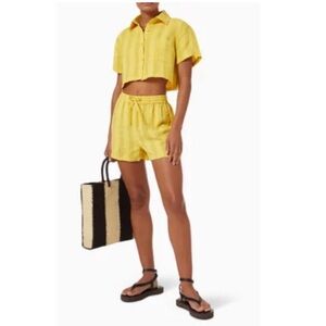 Solid & Striped Crop Cabana Shirt.